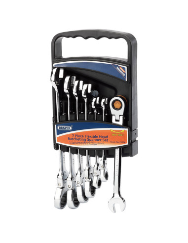 DRAPER 7 Articulated Ratchet Combination Wrenches Set