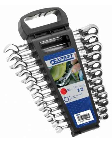 EXPERT set of 12 ratchet combination wrenches
