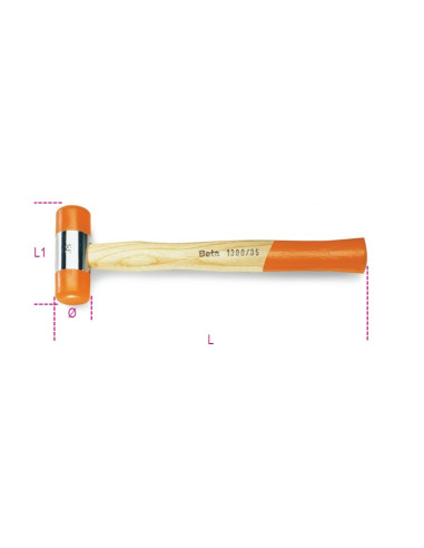 BETA Soft Face Hammer Size 35 Wooden Shaft