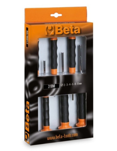 BETA Set of 6 Pin Punches with handles