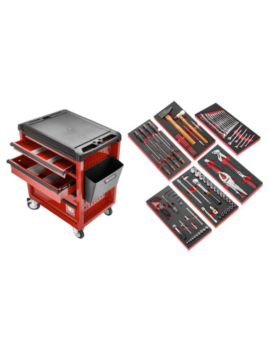 FACOM Mobile Roller Cab with six Tool Modules Red 101 Tools