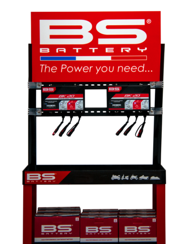 BS BATTERY Display Kit with two BK20 Chargers