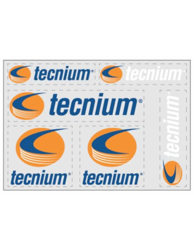 TECNIUM Sticker Sheet 180X125 6 precut logos clear