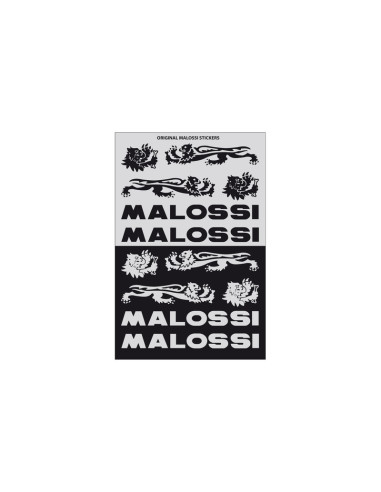 MALOSSI Sticker Sheets Black/Silver x3
