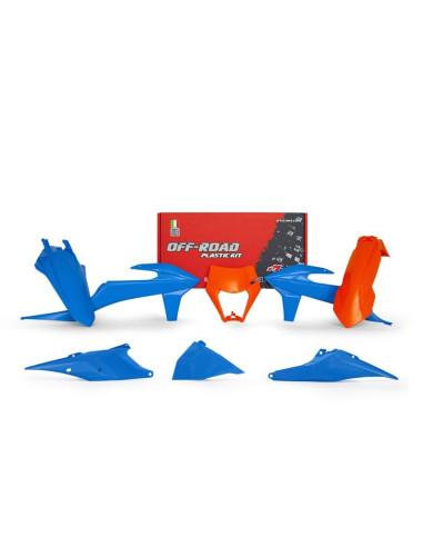 Kit plastiques RACETECH orange/bleu KTM