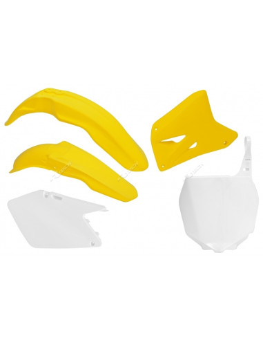 RACETECH Plastic Kit OEM Colour (2009) Yellow/White Suzuki RM125/250