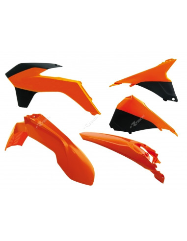 RACETECH Plastic Kit OEM Colour (2014) Orange/Black KTM EXC/EXC-F 125 AND +
