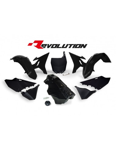 RACETECH Revolution Plastic Kit + Gas Tank Black Yamaha YZ125/250