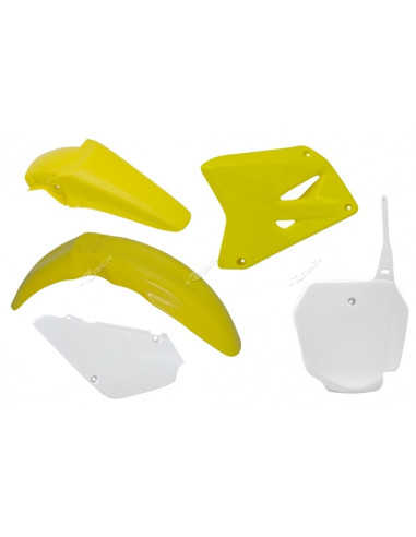 Kit plastique RACETECH couleur origine jaune/blanc Suzuki RM85