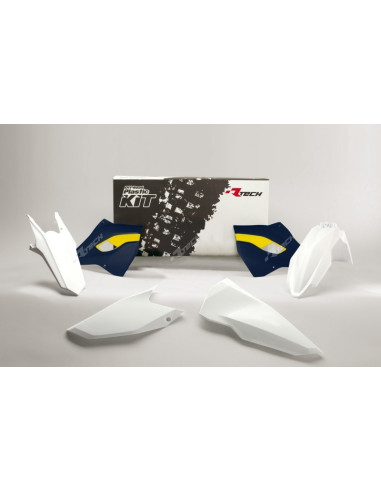 Kit plastique RACETECH couleur origine (2016) blanc/bleu/jaune Husqvarna