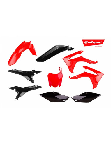 Kit plastiques POLISPORT rouge/noir Honda CRF250/450R