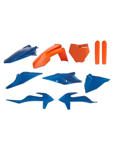 Kit plastique POLISPORT Metal Flow bleu/orange - KTM