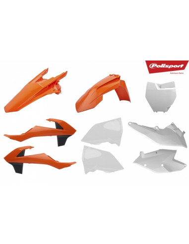 POLISPORT Plastic Kit OEM Color (2018) Orange/White KTM SX/SX-F