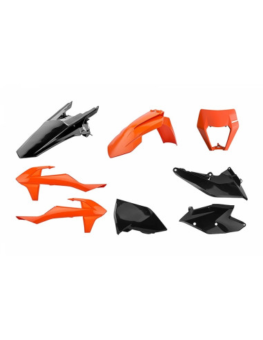 POLISPORT Enduro Plastic Kit Orange/Black KTM EXC/EXC-F