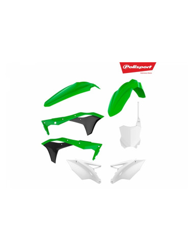 POLISPORT Plastic Kit OEM Color (2017) Green/Black/White Kawasaki KX250F