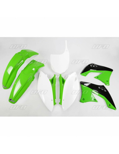 UFO Plastic Kit OEM Color Green/Black/White Kawasaki KX450F