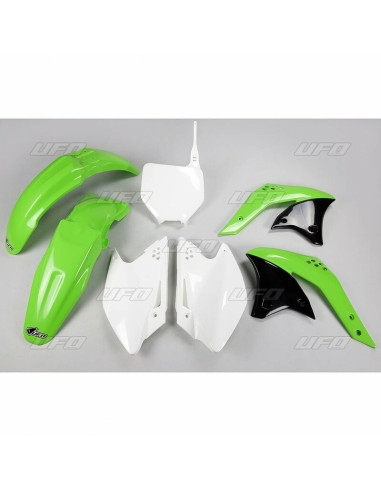 UFO Plastic Kit OEM Color Green/White Kawasaki KX250F
