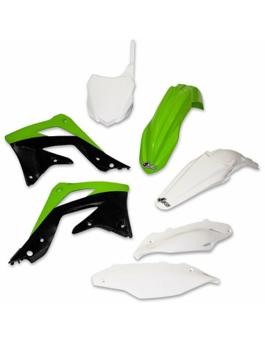 UFO Plastic Kit OEM Color Green/White/Black Kawasaki KX86