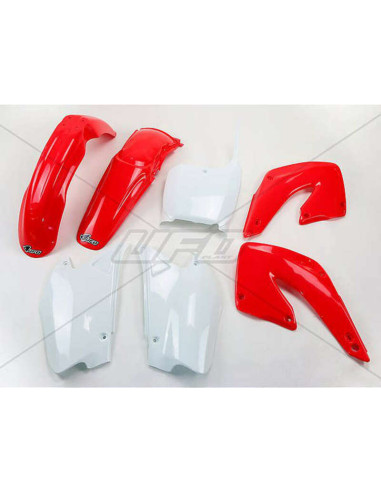 Kit plastique UFO couleur origine rouge/blanc Honda CR125R/250R