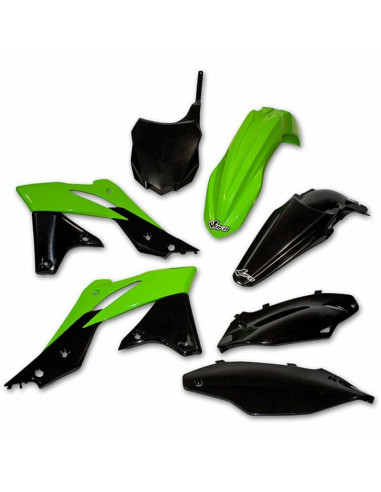 UFO Plastic Kit OEM Color (2013) Green/Black Kawasaki KX250F