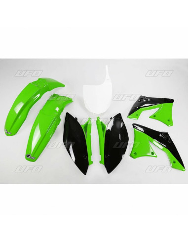 UFO Plastic Kit OEM Color Green/Black Kawasaki KX250F