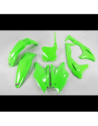 UFO Plastic Kit Neon Green Kawasaki KX250F