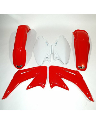 Kit plastique UFO couleur origine rouge/blanc Honda CR125R/250R