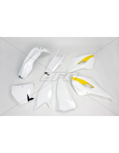 UFO Plastic Kit OEM Color (2014) White/Yellow Husqvarna