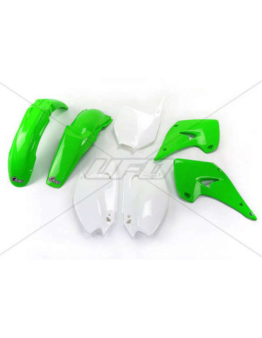 UFO Plastic Kit OEM Color Green/White Kawasaki KX125/250