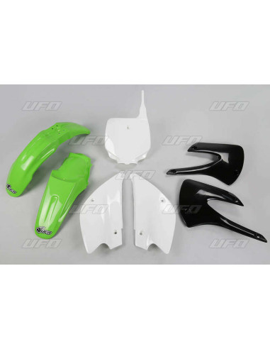 UFO Restyled Plastic Kit OEM Color (2010) Green/White Kawasaki KX85