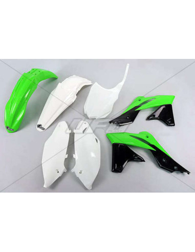 UFO Plastic Kit OEM Color (14-15) Green/White/Black Kawasaki KX-F250