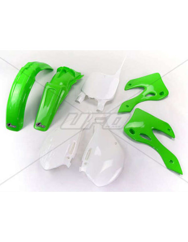 UFO Plastic Kit OEM Color Green/White Kawasaki KX125/250