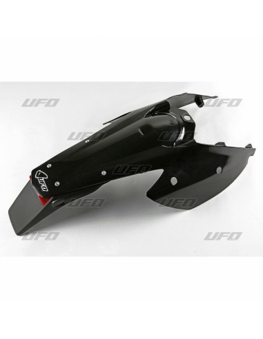 UFO Rear Fender + License Plate Holder /w Light Black KTM EXC