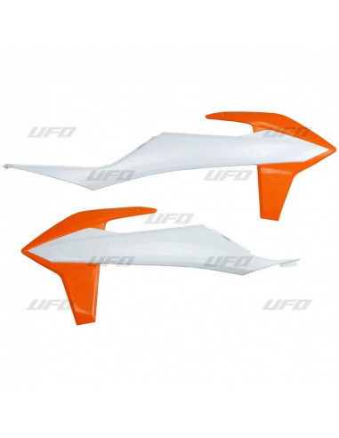 UFO Radiator Covers Orange/White KTM EXC/SX/EXC-F/SX-F