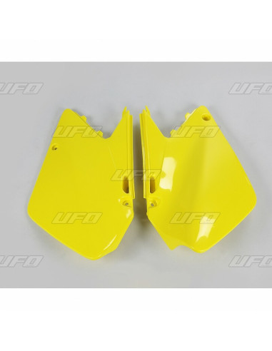 Plaques latérales UFO jaune Suzuki RM125/250
