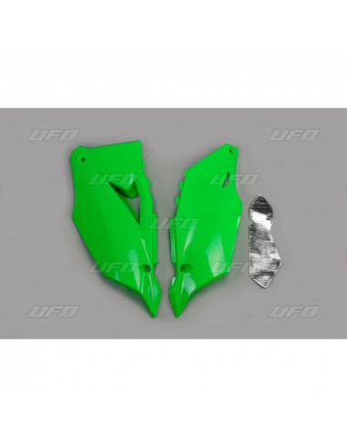 Plaques latérales UFO vert fluo Kawasaki KX450