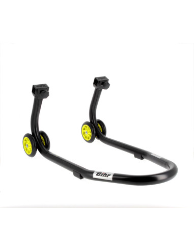 BIHR Home Track Front Stand Matt Black Yellow Wheels