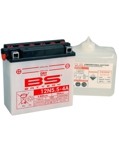 Batterie BS BATTERY conventionnelle avec pack acide - 12N5.5-4A