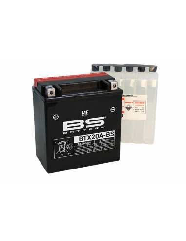 BS BATTERY Battery Maintenance Free with Acid Pack - BTX20A