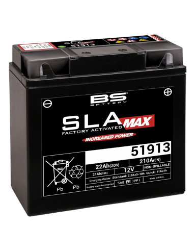 BS BATTERY SLA Max Battery Maintenance Free Factory Activated - 51913
