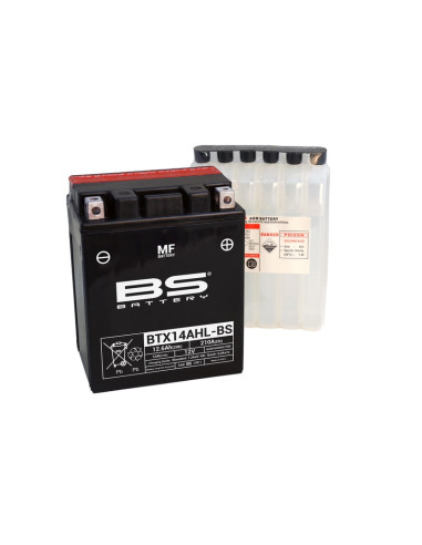 BS BATTERY Battery Maintenance Free with Acid Pack - BTX14AHL