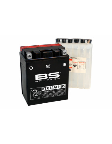 BS BATTERY Battery Maintenance Free with Acid Pack - BTX14AH