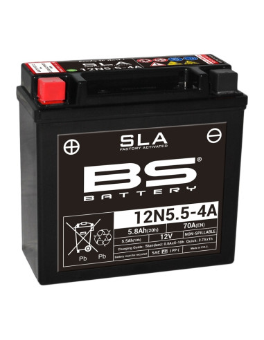 BS BATTERY SLA Battery Maintenance Free Factory Activated - 12N5.5-4A/4B
