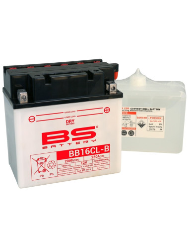 Batterie BS BATTERY Haute-performance avec pack acide - BB16CL-B