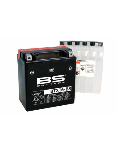 BS BATTERY Battery Maintenance Free with Acid Pack - BTX16