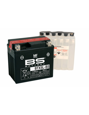 BS BATTERY Battery Maintenance Free with Acid Pack - BTX5L