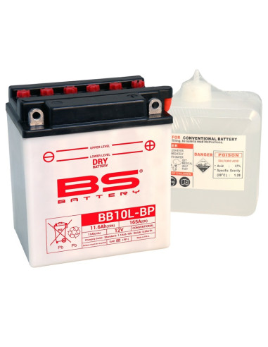 Batterie BS BATTERY Haute-performance avec pack acide - BB10L-BP
