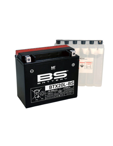 BS BATTERY Battery Maintenance Free with Acid Pack - BTX20L