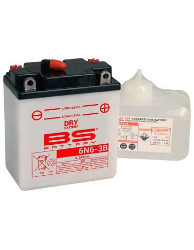 BS BATTERY Battery Conventional with Acid Pack - 6N6-3B
