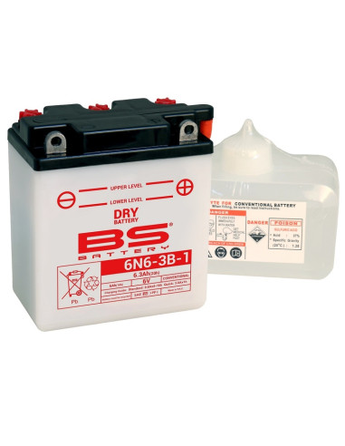 Batterie BS BATTERY conventionnelle avec pack acide - 6N6-3B-1